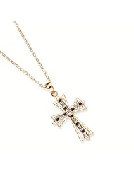 Sterling Silver & Gold-plated Diamond & Ruby 18in Cross Necklace
