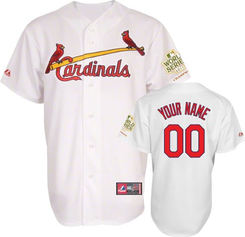 St. Louis Cardinals Jersey: Personalized Home White Replica Jersey with 2011 World Series Champions Patch