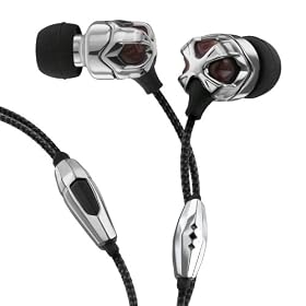 V-Moda Vibe II Earbud Headset with Microphone (Chrome and Rouge, iPhone Compatible)