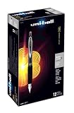 uni-ball 207 Retractable Micro Point Gel Pens, 12 Black Ink Pens(61255)