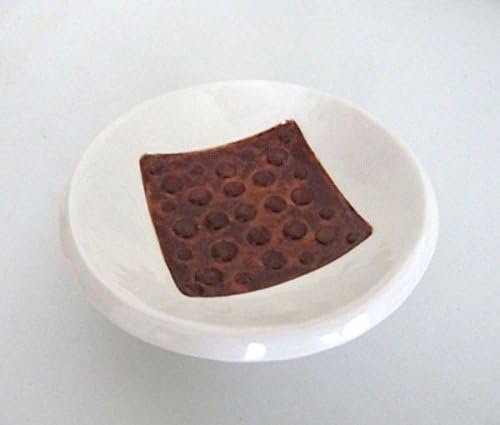 Ceramic Dish Stamped with Raised Dot Pattern Rust and White