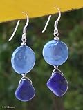 Pearl and lapis lazuli earrings, 'Marine Fantasy'