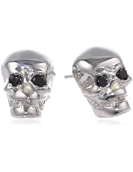 ROTENIER "Skull" Sterling Silver Black Spinel Stud Earrings Set