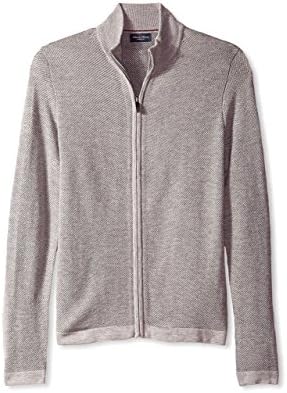 Linea Rosso Men's Merino Diagonal Full Zip, Mist, L