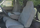 Exact Seat Covers, F58 V7 , 2002-2010 Ford F250-F550 Front 40/20/40 Split Custom Exact Fit Seat Covers, Gray Velour