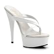 6 Inch High Heel Sexy Shoes Platform Thongs Slides White Dress Shoes