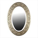 Argento Oval Wall Mirror in Antique Silver