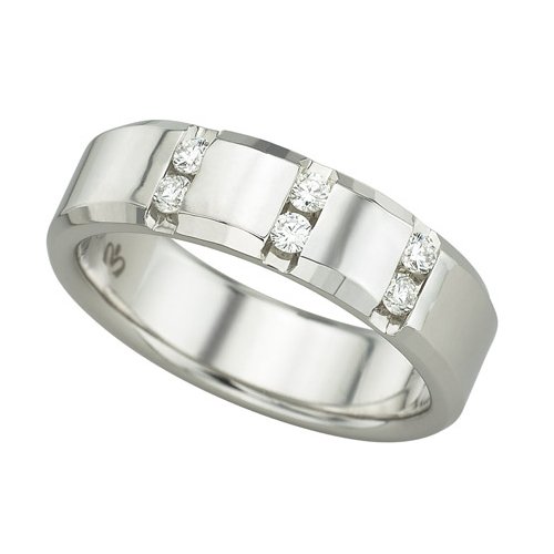 14K Yellow Gold 1/4 ct. Channel Set Diamond Men's Wedding Band