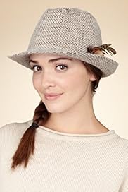 Faux Feather Textured Trilby Hat with Angora