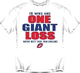 2007 Superbowl Champions New York Giants Short Sleeve T-Shirt 18 Wins One Giant Loss - White