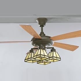 Progress Lighting Arts and Crafts Ceiling Fan P2509-46 Weathered Bronze by Progress Lighting