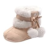Happy Cherry ベビーシューズ ベビー 雪靴 可愛い 靴 ベビー ムートンブーツ 赤ちゃん 滑り止め靴底 冬 防寒対策 スノーブーツ カーキ サイズ12cm