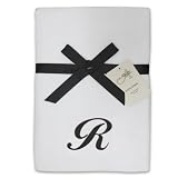 Allure Home Creations 100-Percent Cotton Monogrammed Velour Bath Towels, White, R