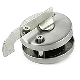 uxcell　トイレドア用ロック　金属素材　シルバートーン　65x20mm　回転ノブ