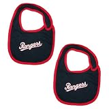 2 PACK: Baby / Infant Boys or Girls MLB Texas Rangers Bib - Dark Blue