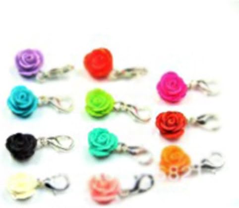 20PCs Lot locket dangles mix 11 colors silver Lobster Clasp charms for floating locket