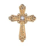 14K Rose Gold Diamond Cross Pendant