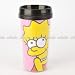 The Simpsons Coffee Travel Tumbler Mug Cup Pink