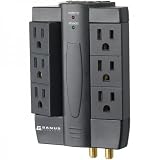 Sanus Systems ELM202-B1 6-Outlet Low-Profile Surge Protector
