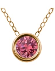 0.90 Ct Round Pink Diamond 14K Yellow Gold Pendant With Chain