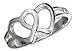 Sterling Silver Double Open Heart Ring.