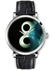 SPRAWL Aanalog Fashion Series Silver Ladies Watches of Genuine Black Leather Strap,Unique Wrist Watch for Women Girls Designed with Big eyes furry face