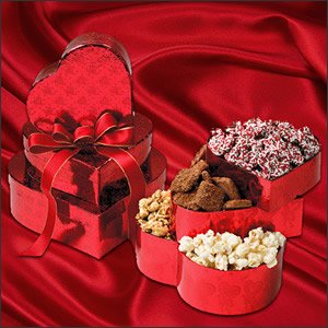 Gourmet Chocolate Heart Gift Basket Tower