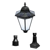 Nature Power 23201 Essex Solar Lamp with 3-Inch Pole Fitter and Flat Pillar Mount