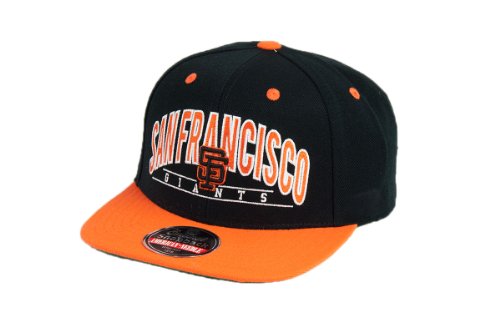 MLB Men's San Francisco Giants Arched Snapback Cap (Black/Orange, Adjustable)
