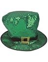 St Patricks Day Green Sequin Leprechaun Costume Top Hat