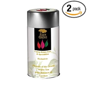 Eden Grove Phoenix of the Orient White Tea Lychee, Loose Tea, 4-Ounce Tins (Pack of 2)
