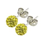 Tresor Paris 'Clecy' Yellow Crystal Earrings
