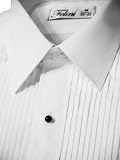 Tuxedo Shirt - Felini Laydown Collar 1/4 Inch Pleat, 65% Polyester/35% Cotton