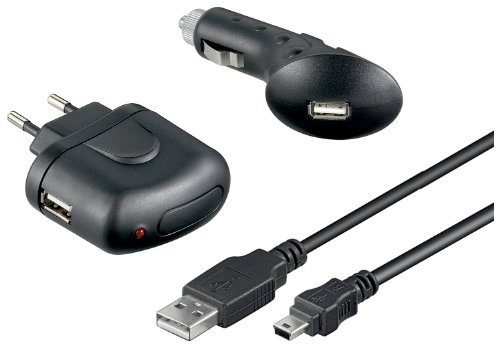 Wentronic USB Lade Set (230V, 12V, mini-USB) 1000mAh (gerade) Preisvergleich