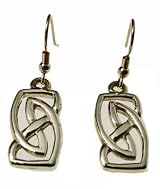 Vatersay Celtic Drop Earrings - 9ct gold- drop wire fitting