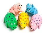 Multipets 9-Inch Latex Polka Dot Globlet Pig Dog Toy, Assorted Colors