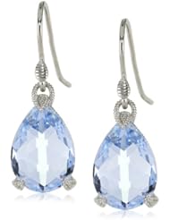 Judith Ripka "La Petite" Blue Pear Stone on Wire Earrings