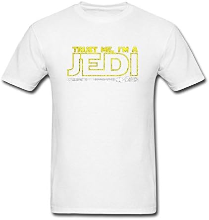 Yatyler Star wars TRUST ME,I'MA JEDI T Shirt O-Neck for Men White XXXL
