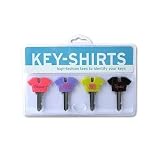 Fred Key Shirts Identifiers for your Keys, Set of 4 Girly Attitude Phrase Tees