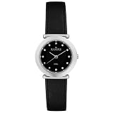 Skagen Women's 107SSLB Stainless Steel Swarovski Crystal Accented Leather Watch