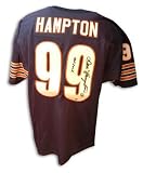 Autographed Dan Hampton Chicago Bears Throwback Blue Jersey Inscribed Hof 2002