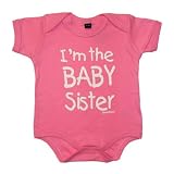 I'm the baby sister' baby pink bodysuit