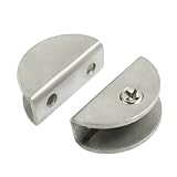 uxcell　グラスクリップ 月形クリップ　10mm のガラス用　シルバートーン　2個入り