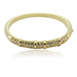 Gold Tone Austrian Crystal Bangle Bracelet Fashion Jewel