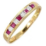 Image of 9ct Diamond & Ruby Eternity Ring SK-C1534