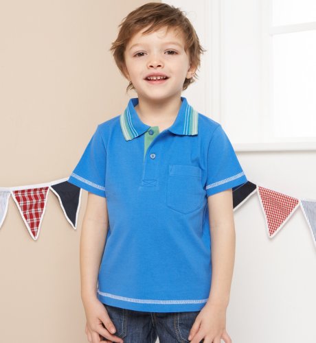 Cotton Rich Short Sleeve Stripe Collar Polo Shirt