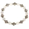 Handmade Silver and White Cat's Eye Bracelet