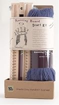 Weave and Hook Knitting Board 10" Blue Scarf Kit with Yarn, DVD & Pattern