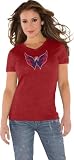Washington Capitals Red Women's Primary Logo Tri Blend V Neck T-Shirt- by Alyssa Milano