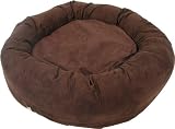 Kakadu Pet Plump Donut Bolster Dog Bed, Small, 20 1/2-Inch by 5 1/2-Inch, Rich Brown